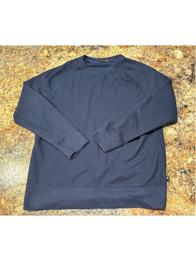 Banana Republic Navy Textured Crewneck Pullover